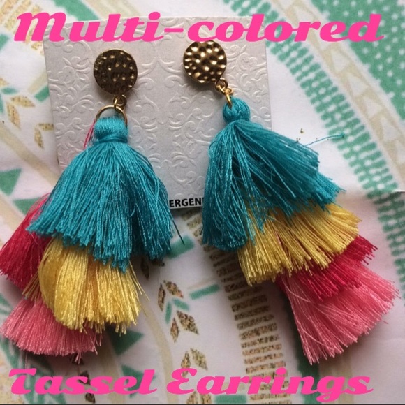 Jewelry - Multi Colored Tassel Earrings